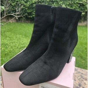 Women's Betsey Johnson Lea Fabric  Ankle Boots, Black, Size 10  New  W/O BOX